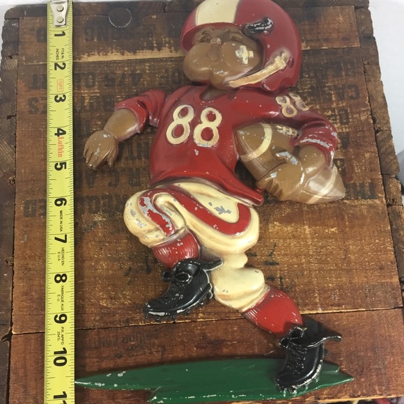 Homco Metal Football Player Wall plaque kids boys room vintage Decor - Picture 6 of 8